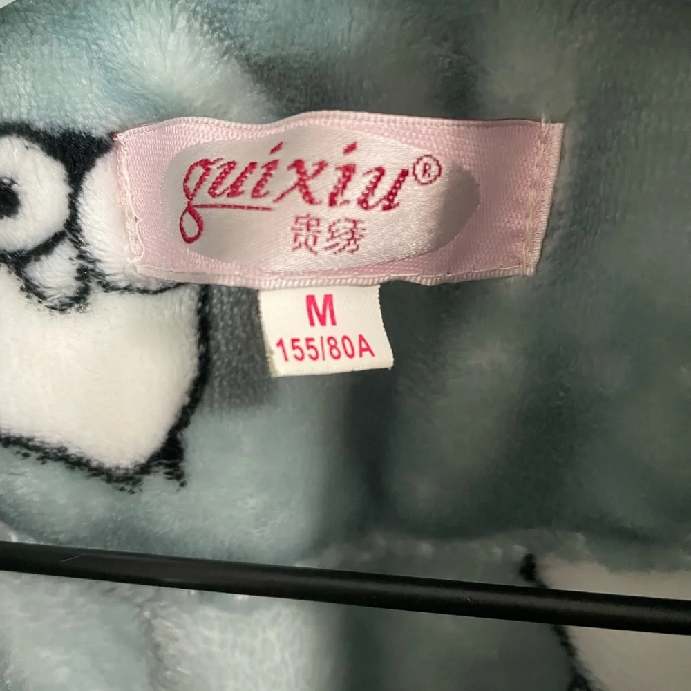 EUC - GuiXiu Super Plush Penquin PJ's in Ice Blue - Medium